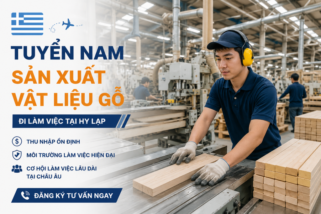 Tuyển Nam Làm Sản Xuất Vật Liệu Gỗ Tại Hy Lạp – Thu Nhập Ổn Định, Cơ Hội Làm Việc Lâu Dài