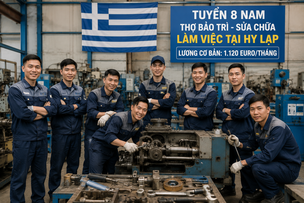 Tuyển 08 Nam Thợ Bảo Trì Sửa Chữa Đi Hy Lạp Lương Cơ Bản 1.120 Euro/Tháng – Cơ Hội Làm Việc Châu Âu